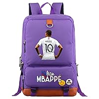 Kylian Mbappe Canvas Backpack Lightweight Laptop Bag Classic Large Capacity Hiking Daypacks for Travel
