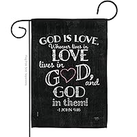 Breeze Decor God is Love Garden Flag Religious Bible Verses Bless Faith Thank Hope Pray Christian Religion House Decoration Banner Small Yard Gift Double-Sided, Made in USA