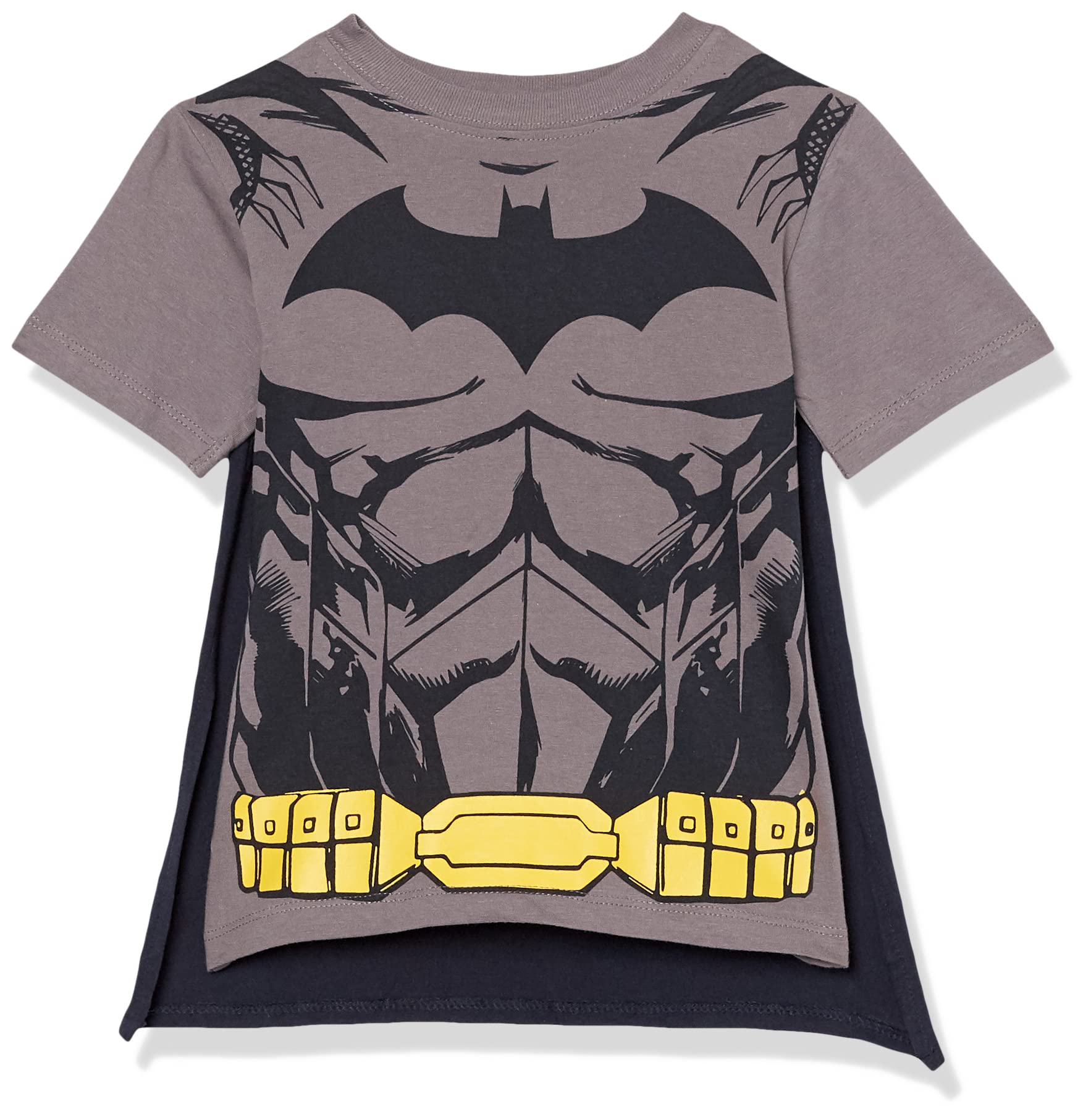 DC Comics Boys' Little Batman Cosplay Short Sleeve Cape Tee T-Shirt