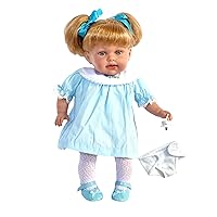 15 Inch Baby Doll Clothes- Blue Baby Doll Dress Fits 15-16 Inch Baby Dolls- Includes Diaper-Tights and Shoes