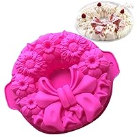 11.5'' Bow Tie Flower Cake Mold Silicone Baking Molds Party Cake Bakeware for Your Birthday Dessert, Cake, Bread, Tart, Pie, Flan and More #3