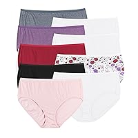 Hanes Women's Just My Size Women's Brief Underwear, Cotton Brief Panties for Women, 10-Pack