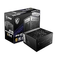 MPG A750G PCIE 5 & ATX 3.0 Gaming Power Supply - Full Modular - 80 Plus Gold Certified 750W - 100% Japanese 105°C Capacitors - Compact Size - ATX PSU