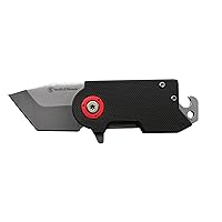 Benji 2.5in High Carbon S.S. Folding Keychain Knife with 1.75in Modified Tanto Blade and G10 Handle for Outdoor, Tactical, Survival and EDC