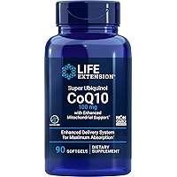 Life Extension COQ10 Super Ubiquinol 100mg with Enhanced Mitochondrial Support, 90 Softgels