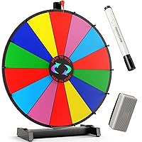 18 Inch Heavy Duty Spinning Prize Wheel - 14 Slots Color Tabletop Roulette Spin The Wheel with Dry Erase Marker and Eraser Win The Fortune Game for Carnival and Trade Show