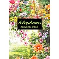 Telephone Numbers Book: Large Print Telephone Book For Seniors : Blank Telephone Book A-Z Alphabet Index : Records Phone Number Home, Office, Mobile Phone : Telephone Book No Addresses