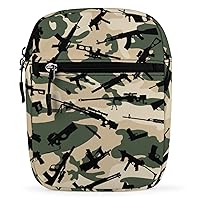 Camouflage Gun Mini Crossbody Bag Anti-Theft Side Shoulder Bags Messenger Bag Unisex