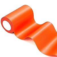 6 inch x 24 yards Long Orange Satin Ribbon, Wide Solid Fabric Ribbons Roll for Halloween Birthday Party Decoration, Gift Wrapping, Handmade Craft Hair Bow, Chair Sash, Indoor Outdoor Embellish