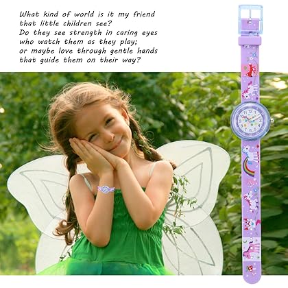 Jewtme Kids Time Teacher Watches 3D Cute Cartoon Silicone Children Toddler Butterfly Wrist Watches for Ages 3-10 Boys Girls Little Child