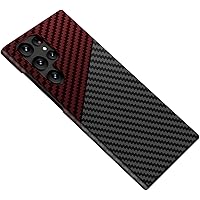 YEXIONGYAN-Slim Case for Samsung Galaxy S22ultra/S22plus/S22 Ultra Thin Carbon Fiber Texture Case Magnetic (S22Ultra,Red)