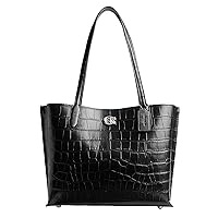 Coach Womens Embossed Croc Willow Tote