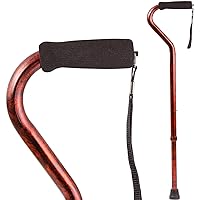 DMI Adjustable Designer Cane with Offset Handle and Strap, Leopard, Multi-Colored, FSA and HSA Eligible