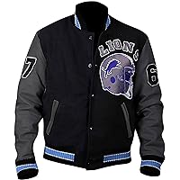 Men’s Alex Beverly Murphy Cop Detroit Blue Lions Wool Jacket | Foley Hills Varsity Sport Leather Letterman Jacket