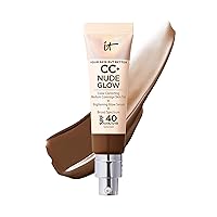 IT Cosmetics CC+ Nude Glow Lightweight Foundation + Glow Serum with SPF 40 - With Niacinamide, Hyaluronic Acid & Green Tea Extract - 1.08 fl oz