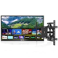 SYLVOX 75'' Outdoor TV with Wall Mount, 4K UHD Outdoor Television Built in Voice Assistant, Waterproof Smart TV Support WiFi Bluetooth, 1000 nits TV for Partial Sun Area(Deck Pro Series)