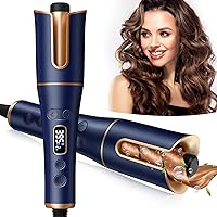 Automatic Curling Iron, Automatic Hair Curler with 1 Large Ceramic Ionic Barrel & LCD Display 4 Temps & 3 Timer Dual Voltage Rotating Curling Iron Wand with Auto Shut-Off for Hair Styling Curler