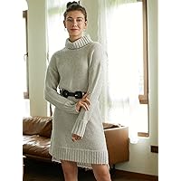 Sweater Dress for Women & Sweater Dress for Women (Color : Light Grey, Size : Small)