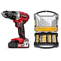 AVID POWER 20V SubCompact Lithium-Ion Brushless Cordless 2-Speed 1/2 in. Drill/Driver Kit Bundle with 41 PCS Drill Bit Set