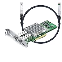 10Gb SFP+ PCI-E Network Card with 2m 10G DAC, Dual SFP+ Ports NIC Compare to Broadcom BCM57810S, PCI Express X8, Support Windows Server/Linux/VMware