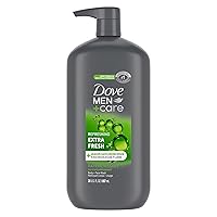Dove Men+Care Body and Face Wash Refreshing Extra Fresh Body Wash for Men with 24-Hour Nourishing Micromoisture Technology, 30 oz