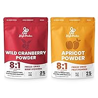 Jungle Powders 3.5oz Wild Cranberry & 3.5oz Apricot Powder Bundle - Perfect for Baking, Flavoring, & Smoothies, No Sugar Added, Additive & Filler Free, Dehydrated for Optimal Taste & Nutrition