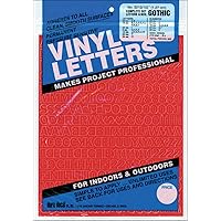 Graphic Products Duro 1/2-inch Gothic Vinyl Letters and Numbers Set, Red