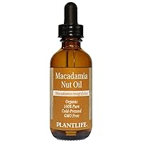 Plantlife Macadamia Nut Carrier Oil - Cold Pressed, Non-GMO, and Gluten Free Carrier Oils - For Skin, Hair, and Personal Care - 2 oz