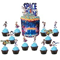 25pcs Cake Toppers For Space Jam, Space Party Cake Decoration Supplies