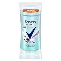 Degree Advanced Protection Antiperspirant Deodorant Lavender & Waterlily for 72-Hour Sweat & Odor Control for Women, with Body Heat Activated Technology, 2.6 oz