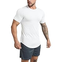 GYM REVOLUTION Men's Workout Gym Hipster Curved Hem T-Shirts Muscle Fitness Hip Hop T Shirt