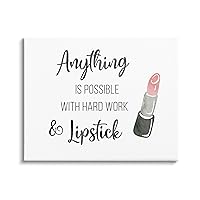 Stupell Industries Anything Possible With Lipstick Glam Makeup Inspiration Canvas Wall Art, Design By CAD Designs