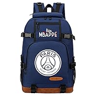 Kylian Mbappe Backpack Canvas Large Capacity Laptop Bag Casual Classic Football Fans Knapsack for Travel