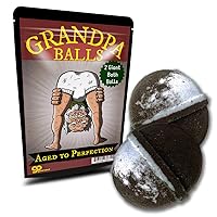 Grandpa Balls Bath Bombs - Funny Old Man Design - XL Bath Fizzers for Men - Root Beer Scent, 2 pk