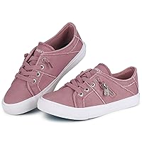 JENN ARDOR Women's Fashion Slip on Sneakers Tennis Shoes Non Slip Casual Canvas Shoes for Women Comfortable Walking Shoes Low Top Sneakers Flats with Zipper