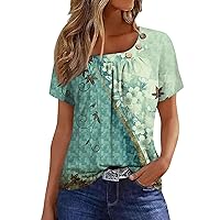 Womens Casual Tops Blouses & Button-Down Shirts Summer Blouses for Women 2024 My Orders Deal of The Day Clearance Deep V Neck T Shirts for Women Women Summer Tops 35-Green Large
