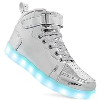Big Kids Adult Light Up Trainers Luminous Sneakers Boys Girls USB Charging Led High Top Flashing Shoes Xmas