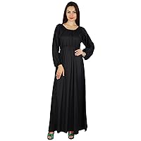 Bimba Style Long Maxi Dress for Women's Lace Long Sleeves Gown Classic Summer Dresses
