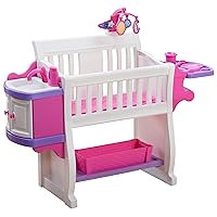 American Plastic Toys My Very Own Nursery Baby Doll Crib Playset for Toddlers & Kids Ages 2 and Up | Made in USA from Safe Plastics | Learn to Nurture and Care