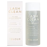 Velour Lash Clean - Oil Free Liquid Makeup Remover for Eyes, False Lashes, & Face - Gentle Lash Cleanser & Eye Makeup Remover - Vegan Lash Extension Cleanser - No Parabens or Fragrance (140 ml)