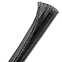  100ft - 1 inch PET Expandable Braided Sleeving – Black