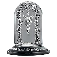 The Noble Collection The Lord of the Rings Arwen Evenstar Pendant Display - 5.5in (14cm) Pewter and Glass Dome Display - Officially Licensed Film Set Movie Props Gifts