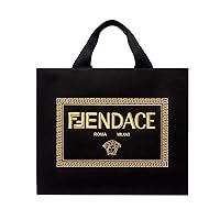 FENDI Fendace Womens Black Canvas Convertible Large Shopping Tote 8BH395