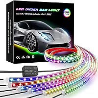 Car Underglow Lights, 6 Pcs Bluetooth Led Strip Lights with Dream Color Chasing, APP Control 12V 300 LEDs Underbody Lights, Waterproof Underglow Led Light Kit for Cars, Trucks, Boats