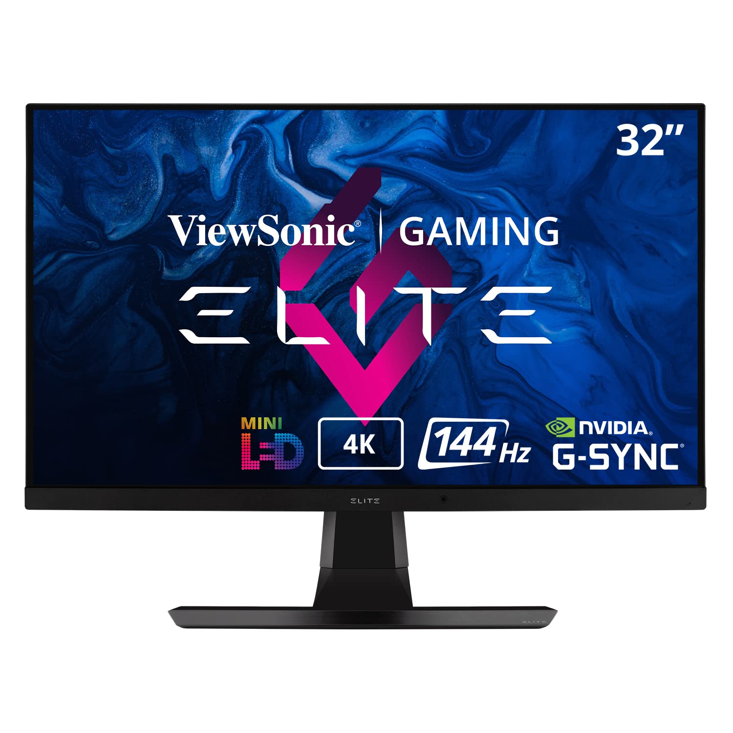 ViewSonic ELITE XG321UG 32 Inch 4K IPS 144Hz Gaming Monitor with G-Sync, Mini LED, Nvidia Reflex, HDR1400, Advanced Ergonomics, HDMI and DP for Esports,Black