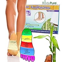 BodyPure2x Deep Cleansing Foot Pads | Testing Available for Used Pads | Bamboo Foot Patch (aka Takesumi Foot Pads) | Made in The USA with Twice The Potency | New Formula