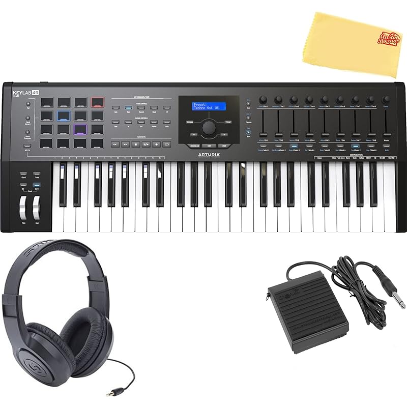 and　Bundle　Cloth　Arturia　Polishing　Sustain　MIDI　Black　Keyboard　with　Bazaar　Controller　chính　KeyLab　Pedal,　Headphones,　trên　Amazon　Mua　Mỹ　2023　Giaonhan247　49　Austin　MkII　hãng