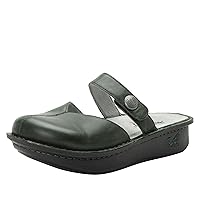 Alegria Women Kamila - Timeless Comfort, Arch Support and Style for Everyday Elegance - Nursing and Healthcare Professionals Slip-Resistant Mules - Open Back Leather Comfort Walking Clog Shoes