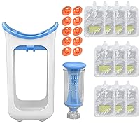 Baby Food Maker with 10Pcs Pouch, Fresh Fruit Juice Puree Squeezer Reusable Storage Bags Squeeze Station for Snacks Storage[Blue]