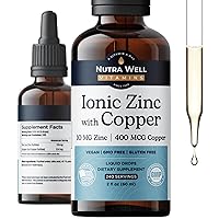 Ionic Zinc with Copper Liquid Drops - Professional Grade Dietary Supplement - Concentrate Zinc Sulfate & Copper Supports Immunity & Metabolism&Brain Thyroid (240 Servings - 2 oz.)